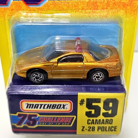 MATCHBOX 1997 Edition Gold Painted Camaro Z-28 Police Car Model - Picture 13 of 13
